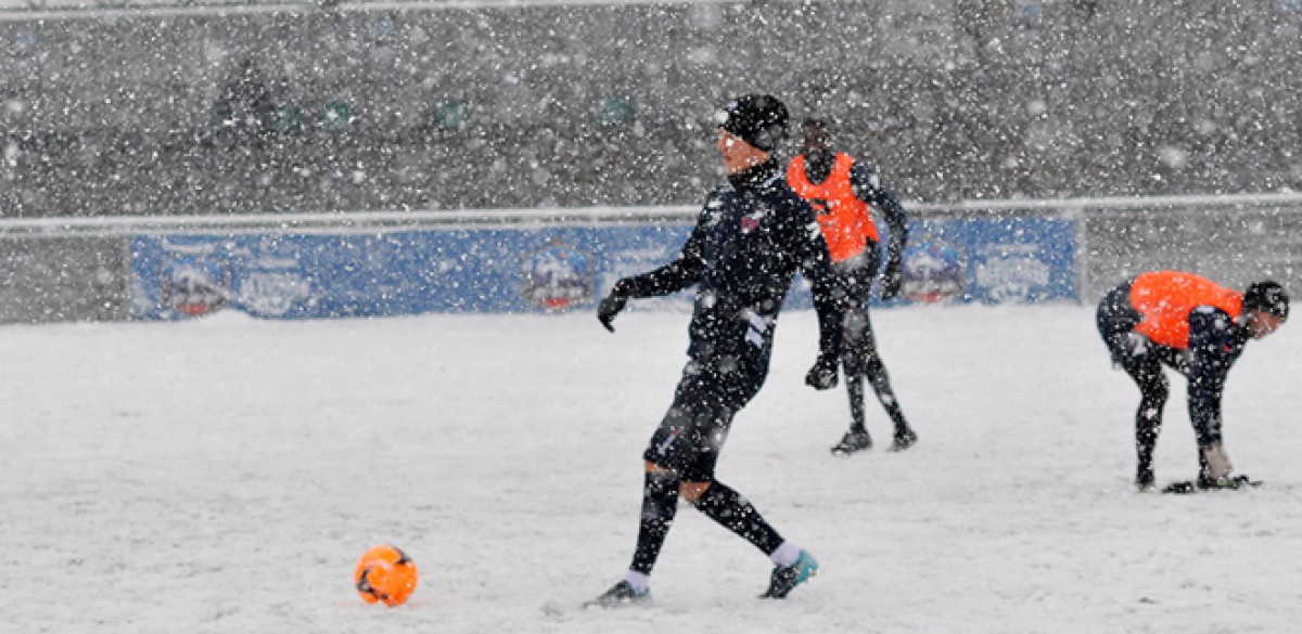 En images : l'entrainement sous la neige | CLERMONT FOOT 63