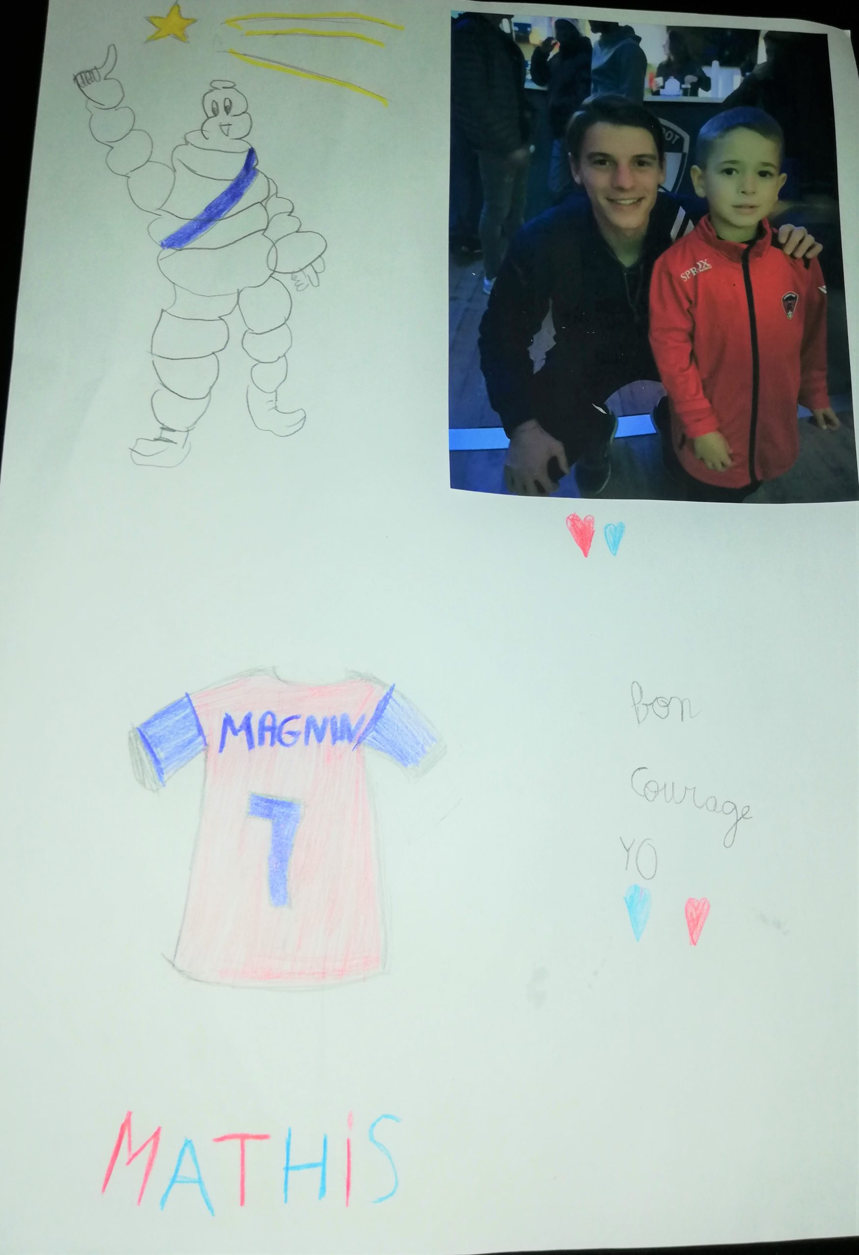 Nos jeunes encouragent Yohann MAGNIN