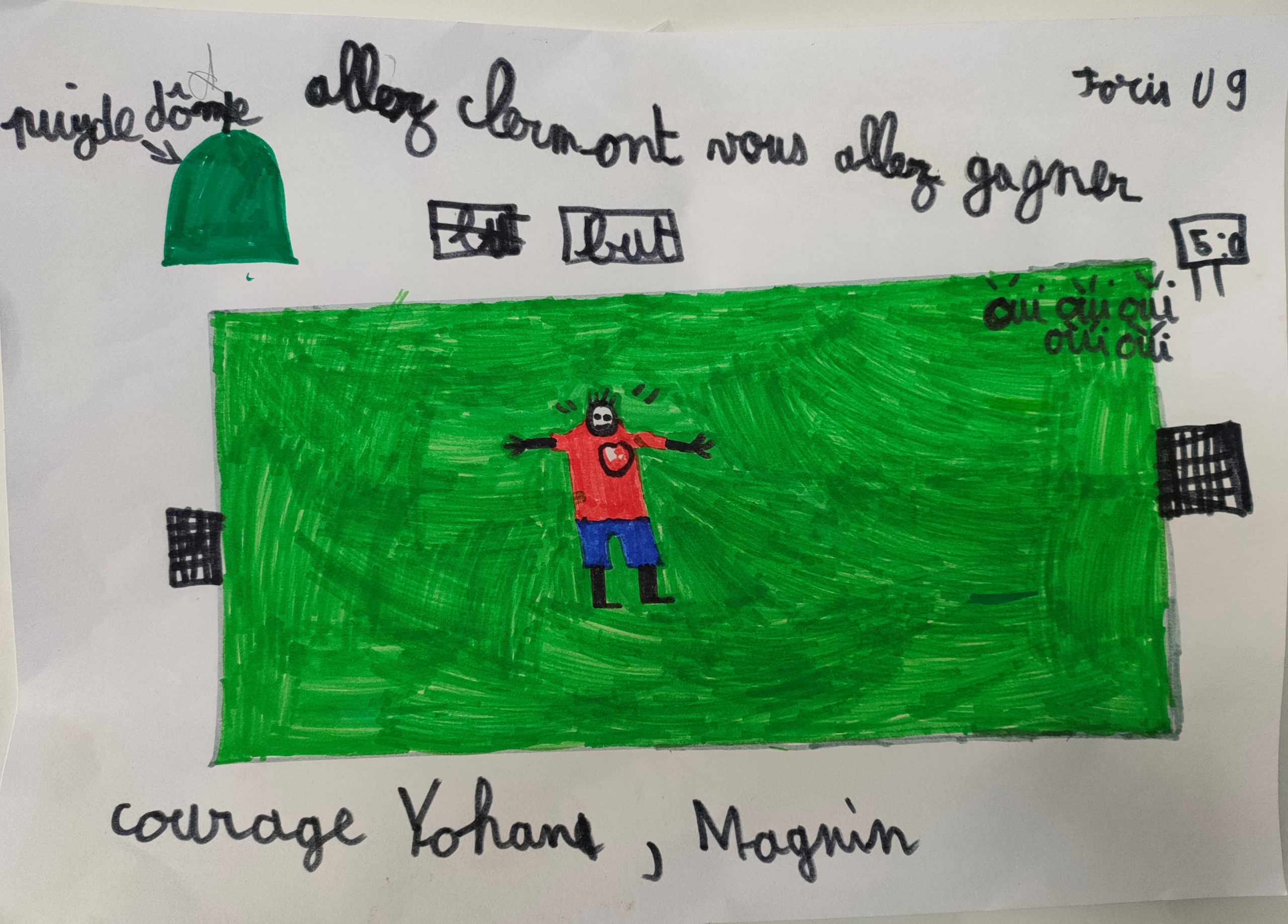 Nos jeunes encouragent Yohann MAGNIN