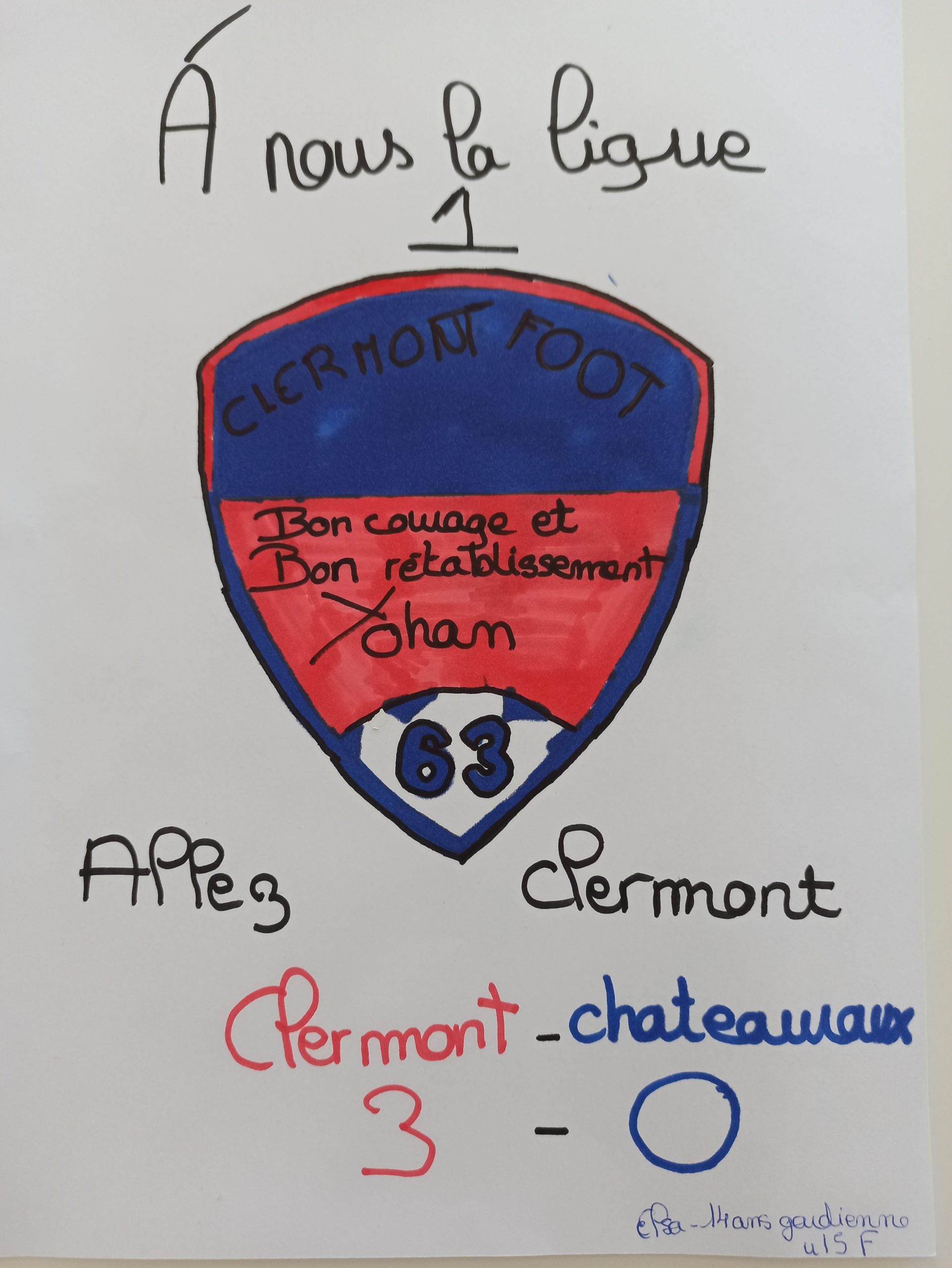 Nos jeunes encouragent Yohann MAGNIN