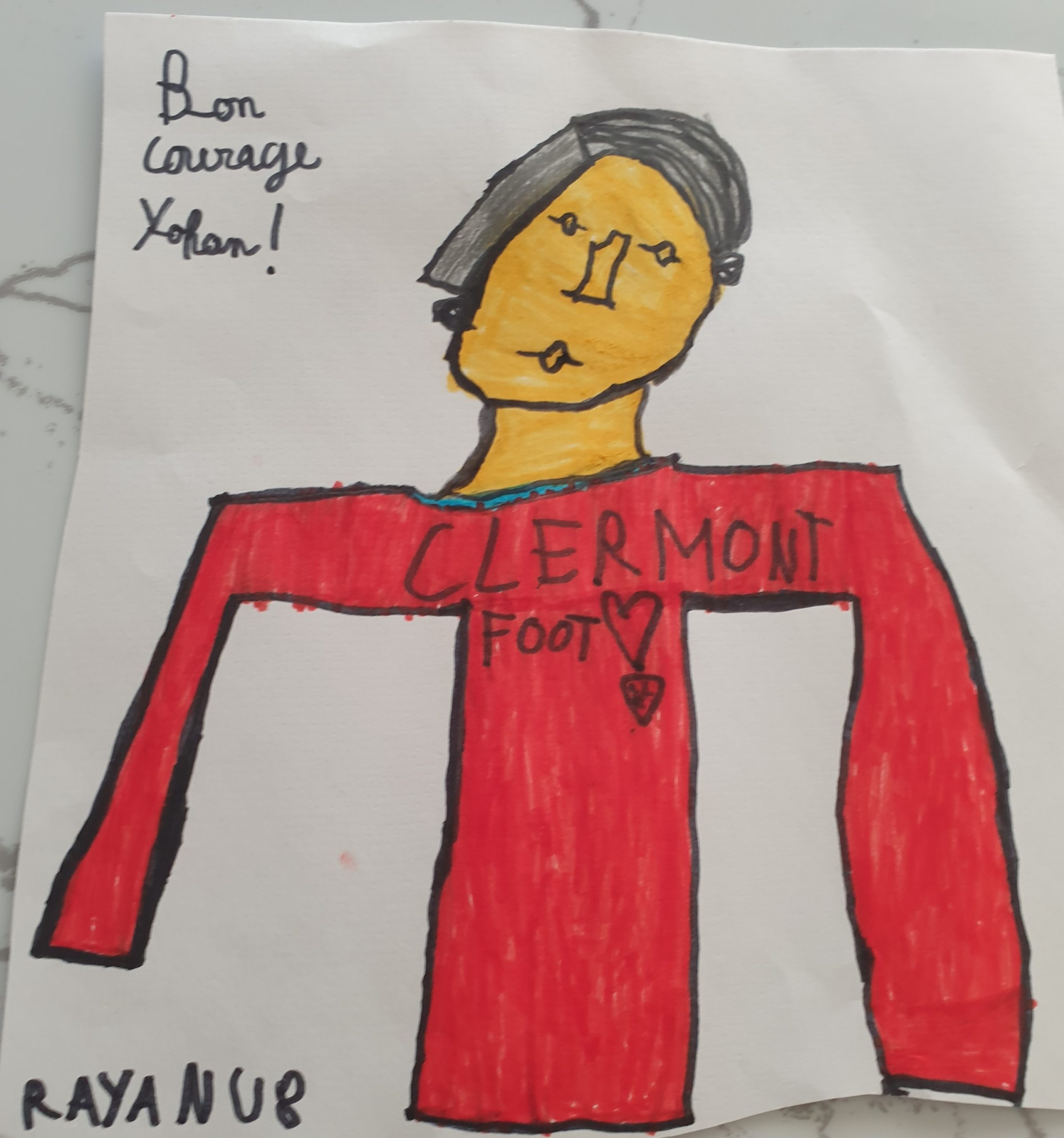 Nos jeunes encouragent Yohann MAGNIN