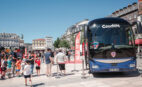 Le tram et la Place de Jaude aux couleurs du CF63